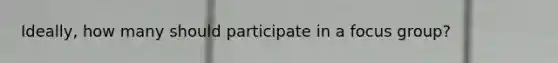 Ideally, how many should participate in a focus group?
