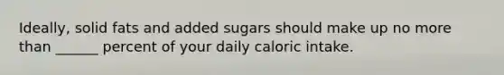 Ideally, solid fats and added sugars should make up no more than ______ percent of your daily caloric intake.