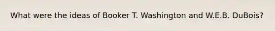 What were the ideas of Booker T. Washington and W.E.B. DuBois?