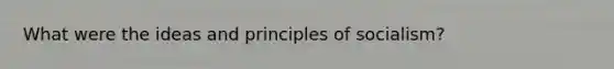 What were the ideas and principles of socialism?