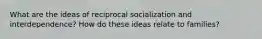 What are the ideas of reciprocal socialization and interdependence? How do these ideas relate to families?