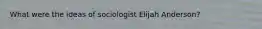 What were the ideas of sociologist Elijah Anderson?