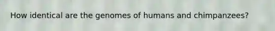 How identical are the genomes of humans and chimpanzees?