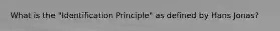 What is the "Identification Principle" as defined by Hans Jonas?