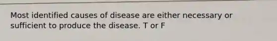 Most identified causes of disease are either necessary or sufficient to produce the disease. T or F