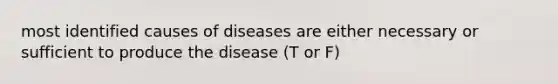 most identified causes of diseases are either necessary or sufficient to produce the disease (T or F)