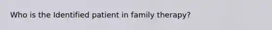 Who is the Identified patient in family therapy?