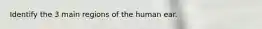 Identify the 3 main regions of the human ear.