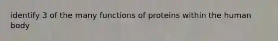 identify 3 of the many functions of proteins within the human body