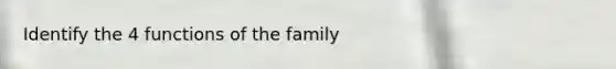 Identify the 4 functions of the family