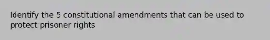 Identify the 5 constitutional amendments that can be used to protect prisoner rights