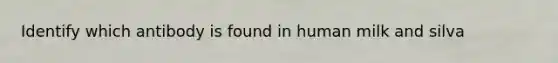 Identify which antibody is found in human milk and silva