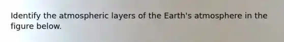 Identify the atmospheric layers of the <a href='https://www.questionai.com/knowledge/kRonPjS5DU-earths-atmosphere' class='anchor-knowledge'>earth's atmosphere</a> in the figure below.