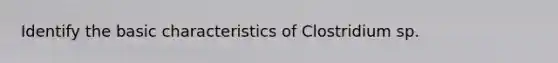 Identify the basic characteristics of Clostridium sp.