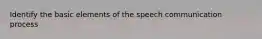 Identify the basic elements of the speech communication process