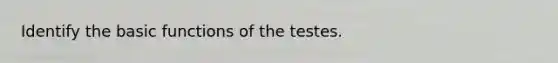 Identify the basic functions of the testes.