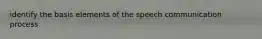 identify the basis elements of the speech communication process