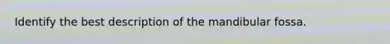 Identify the best description of the mandibular fossa.