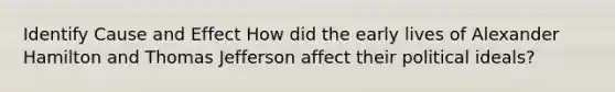 Identify Cause and Effect How did the early lives of Alexander Hamilton and Thomas Jefferson affect their political ideals?