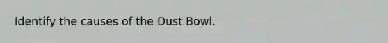 Identify the causes of the Dust Bowl.