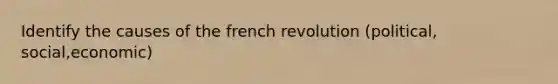 Identify the causes of the french revolution (political, social,economic)