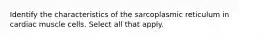 Identify the characteristics of the sarcoplasmic reticulum in cardiac muscle cells. Select all that apply.