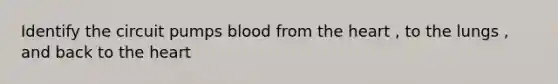 Identify the circuit pumps blood from the heart , to the lungs , and back to the heart