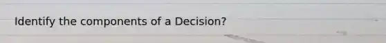 Identify the components of a Decision?