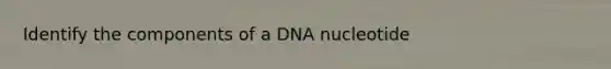 Identify the components of a DNA nucleotide