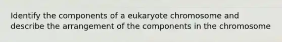 Identify the components of a eukaryote chromosome and describe the arrangement of the components in the chromosome