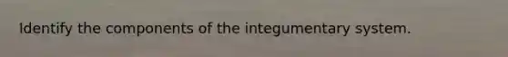 Identify the components of the integumentary system.