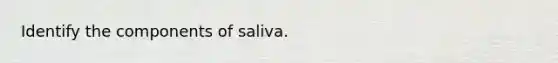 Identify the components of saliva.