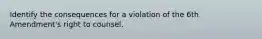 Identify the consequences for a violation of the 6th Amendment's right to counsel.