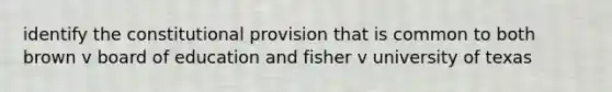 identify the constitutional provision that is common to both brown v board of education and fisher v university of texas