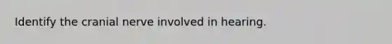 Identify the cranial nerve involved in hearing.