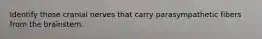 Identify those cranial nerves that carry parasympathetic fibers from the brainstem.