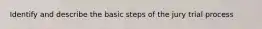 Identify and describe the basic steps of the jury trial process