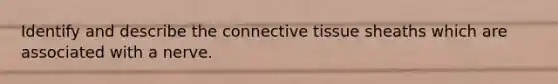 Identify and describe the connective tissue sheaths which are associated with a nerve.