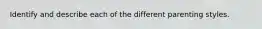 Identify and describe each of the different parenting styles.