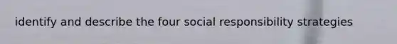 identify and describe the four social responsibility strategies