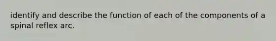 identify and describe the function of each of the components of a spinal reflex arc.