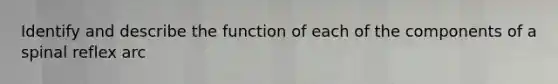 Identify and describe the function of each of the components of a spinal reflex arc