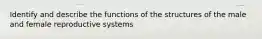 Identify and describe the functions of the structures of the male and female reproductive systems