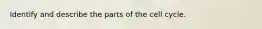 Identify and describe the parts of the cell cycle.