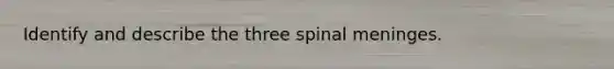 Identify and describe the three spinal meninges.