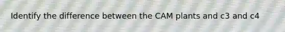 Identify the difference between the CAM plants and c3 and c4