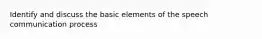 Identify and discuss the basic elements of the speech communication process