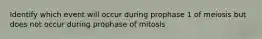 Identify which event will occur during prophase 1 of meiosis but does not occur during prophase of mitosis