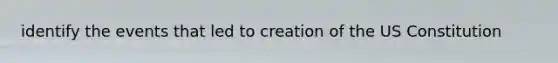 identify the events that led to creation of the US Constitution