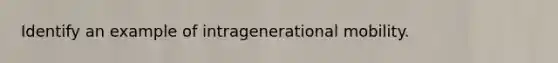 Identify an example of intragenerational mobility.